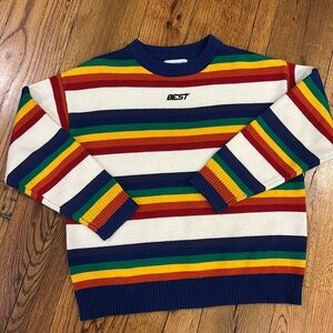 HEY HENRY Rainbow Striped Long Sleeve Sweater